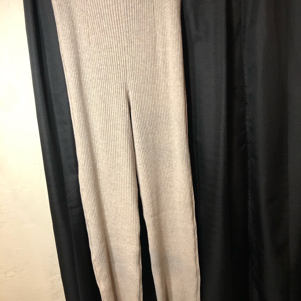 High Waist Knit Taupe/Tan Pants (H&M)